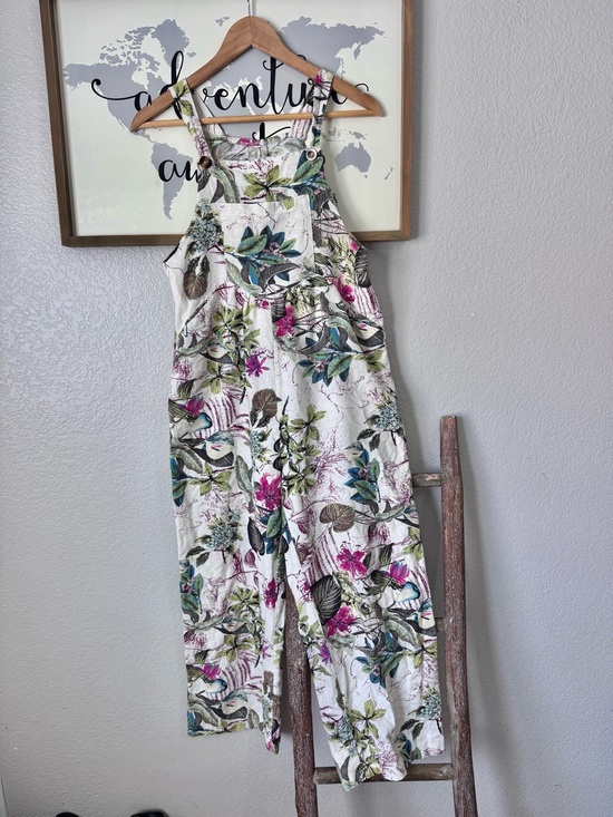 Pants - Small floral cotton blend boutique jumpsuit overalls